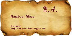 Musics Absa névjegykártya